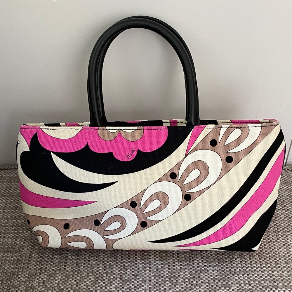 Vintage Emilio Pucci Fabric & Leather Bag - Picture 2 of 12